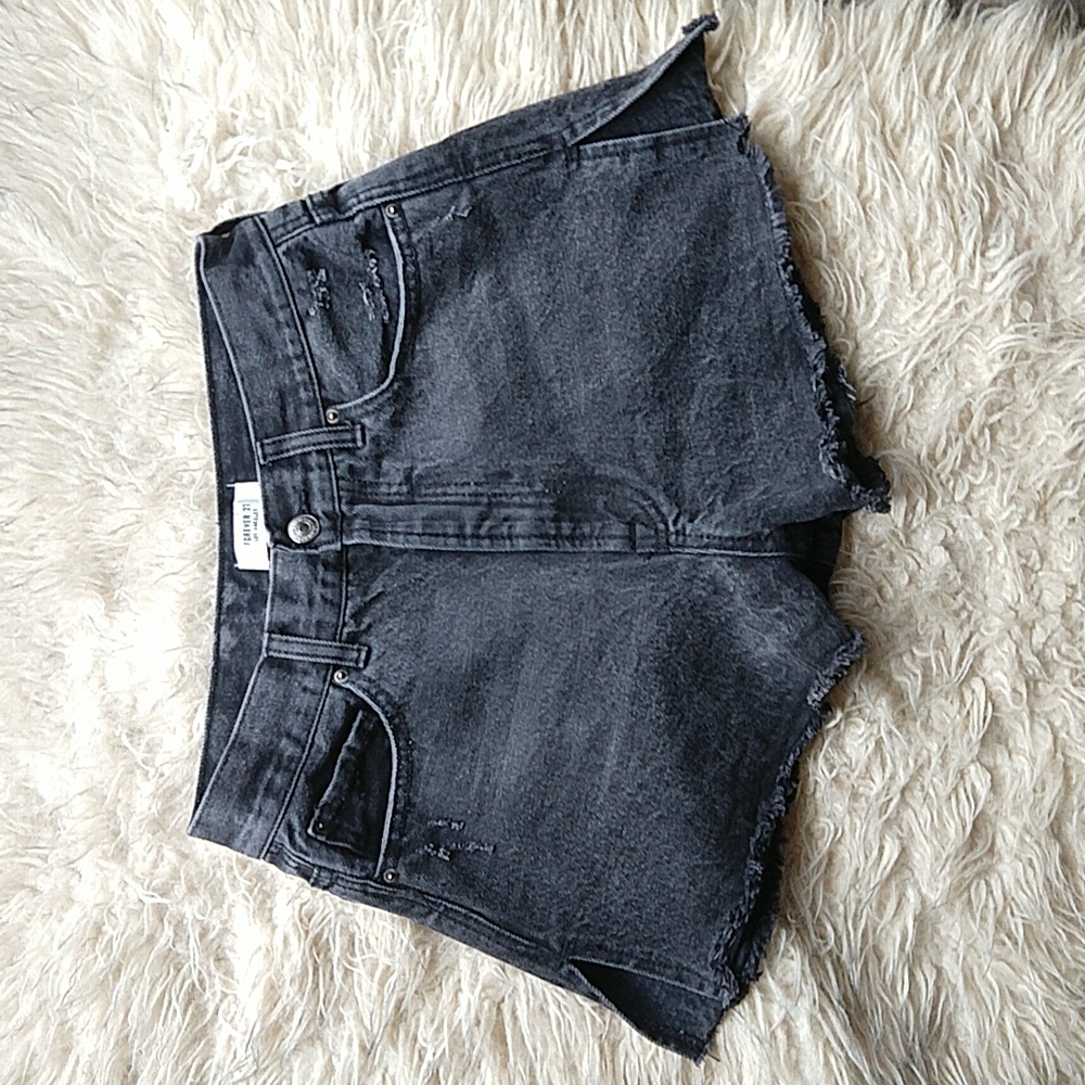 Forever 21 Black High Rise Split Side Cut-off Shorts 27